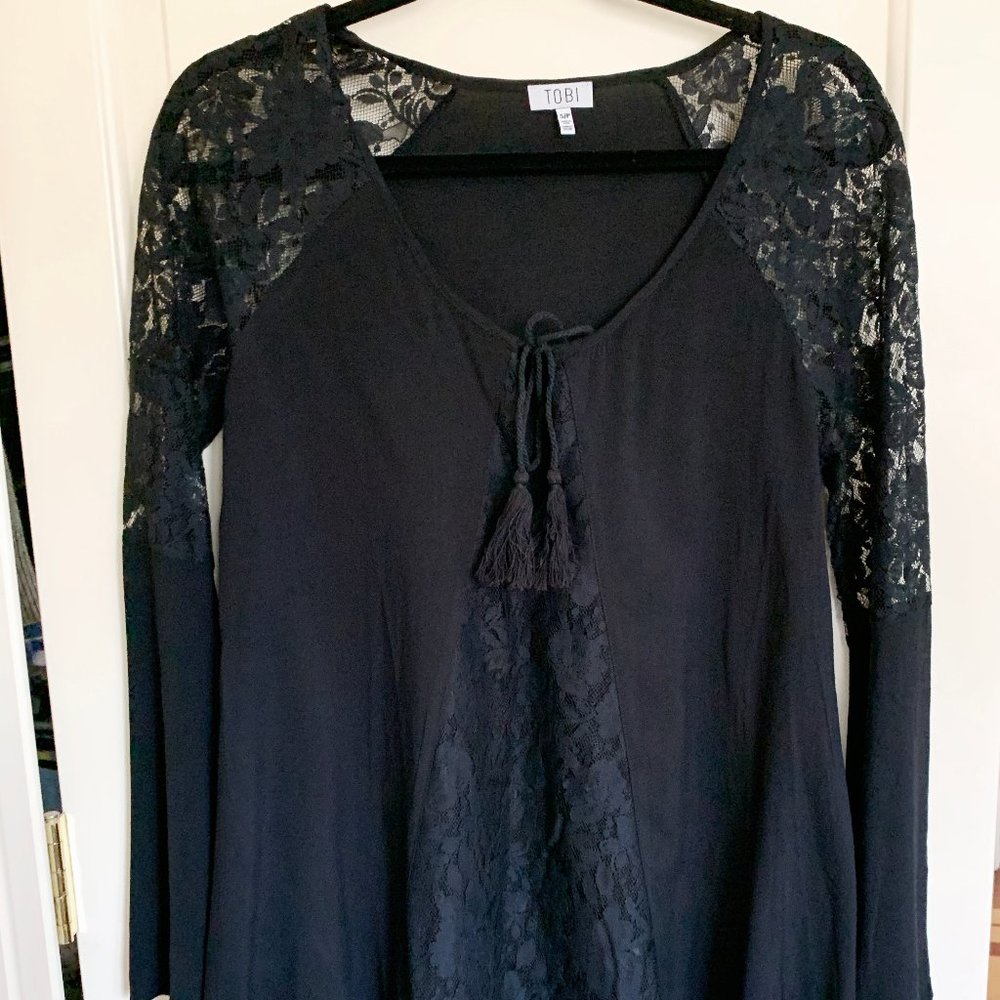 Tobi black lace dress